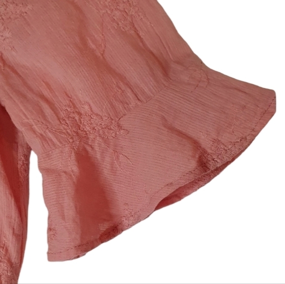 RO&DE Floral Embroidered Top Bow Tie Pink Womens Size XS Feminine Coquette Girly - Picture 6 of 9